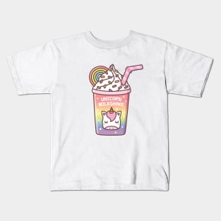 Cute Unicorn Milkshake Drink Kids T-Shirt